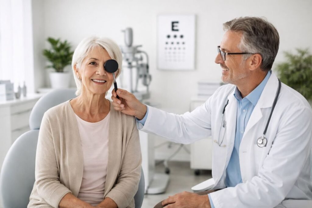 An illustrative image of a follow up cataract surgery appointment