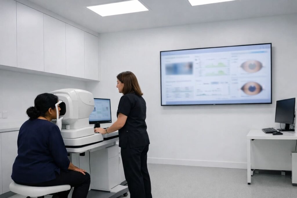 Cataract Biometry Imaging with Lens Calc Set Up - Illustrative Image