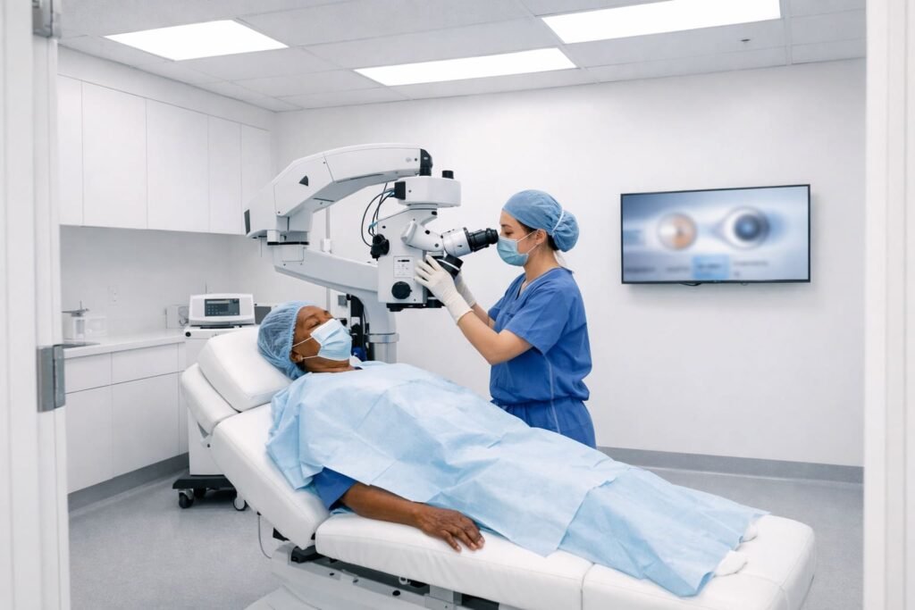Cataract Procedure Preparation Room - Illustrative Image