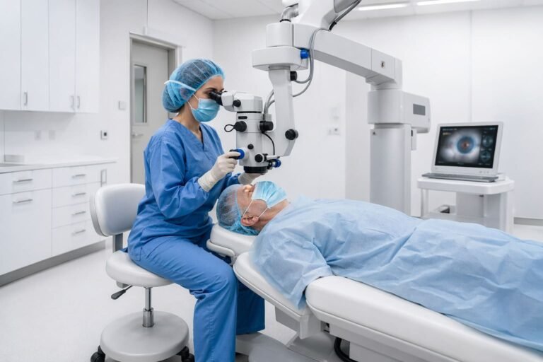 Lens Replacement Chairside Setup - illustrative Image