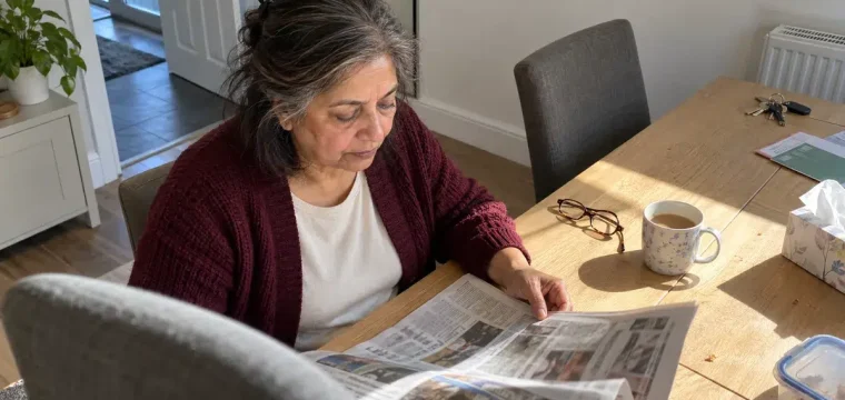 Cataract recovery reading at home Illustrative Image