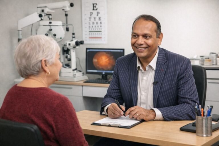 An illustrative image of The Vision Surgeon having a ophthalmology consullation